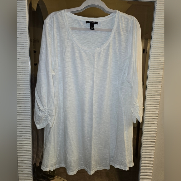 EUC STYLE & CO 100% COTTON WHITE BLOUSE SIZE 1X - Picture 1 of 3